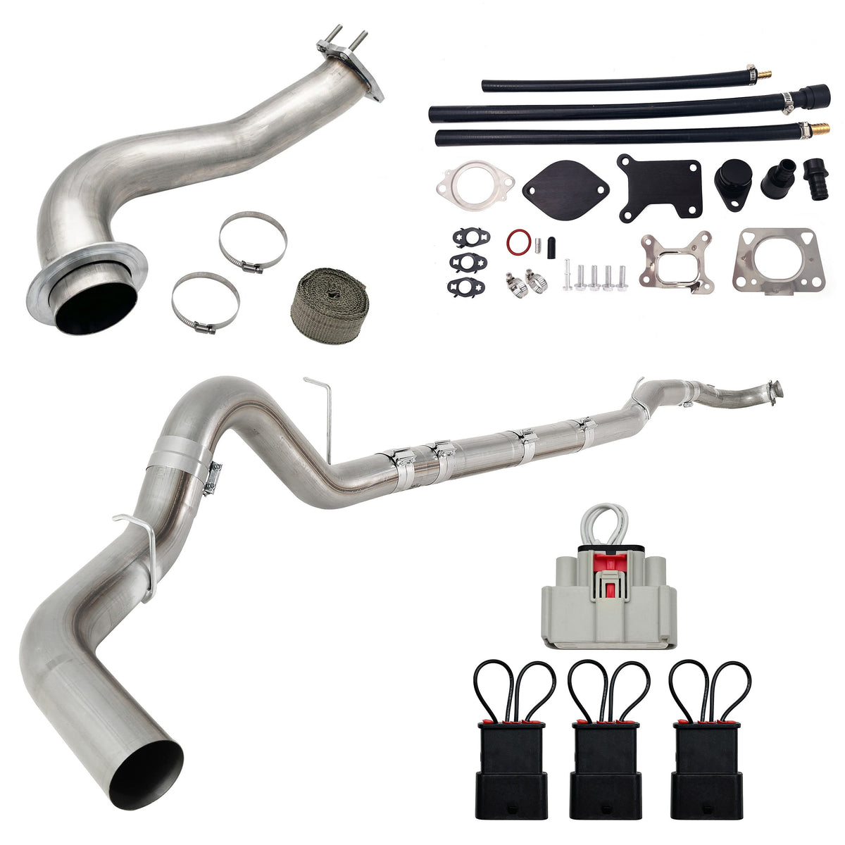 2017-2019 6.6L Duramax L5P 5" DPF Delete Pipe & 3.5" Downpipe w/ EGR Delete Kit