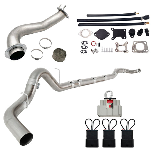 2017-2019 6.6L Duramax L5P 5" DPF Delete Pipe & 3.5" Downpipe w/ EGR Delete Kit